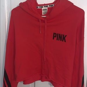 Pink brand cropped hoodie